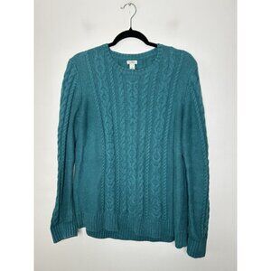 L.L. Bean Teal Blue Women’s Long Sleeve Round Neck Pullover Sweater Size Large